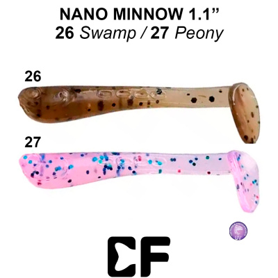 Виброхвост CF Nano Minnow 1.1" (68-27-26/27-1 UV swamp/peony Анис)