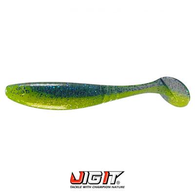 Виброхвост Jig It Flutter 3.8" (003 chartreuse blue)