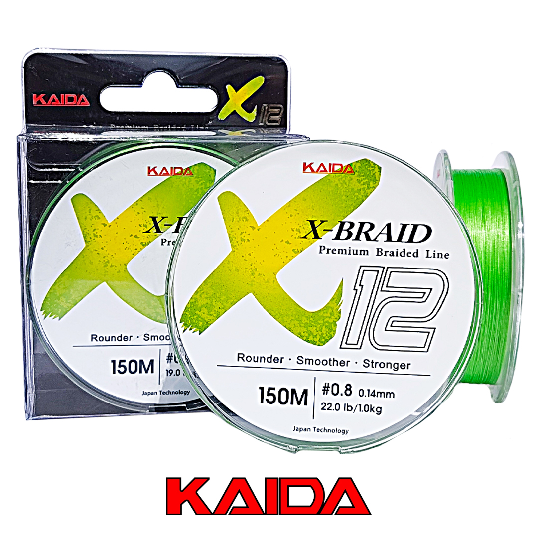 Плетёный шнур Kaida Braid X12PE 150м ярко желтый 02
