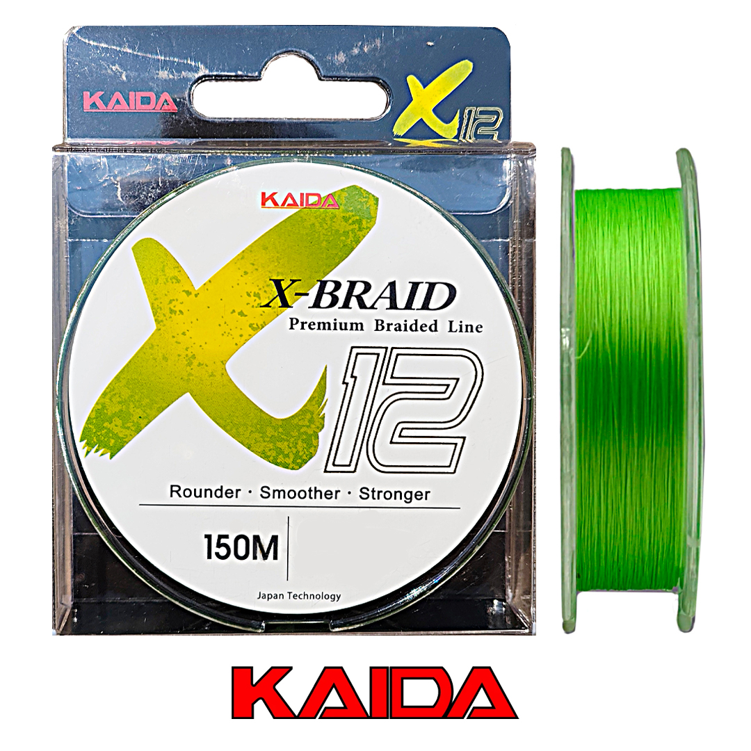Плетёный шнур Kaida Braid X12PE 150м ярко желтый 01