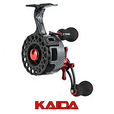 Катушка зимняя Kaida LG60-B (LG60L-B, 3.5:1, 3+1bb, 215гр.corbon левая)