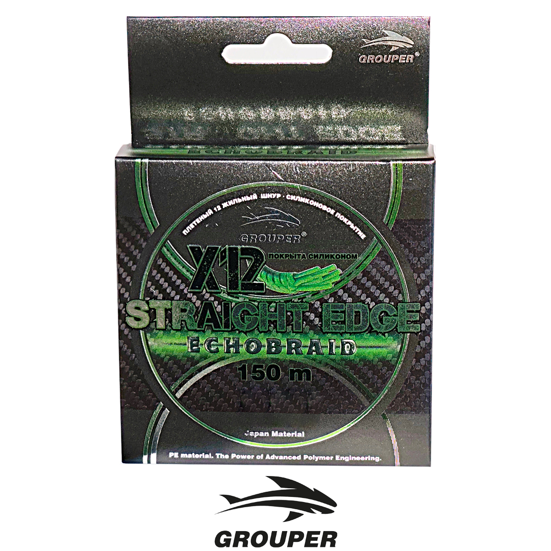 Шнур Grouper Echobraid X12 Straight Edge 150м green 00