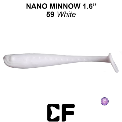 Виброхвост CF Nano Minnow 1.6" (6-40-59-6 UV white Кальмар)