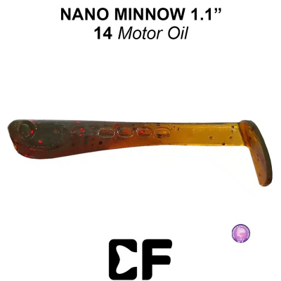 Виброхвост CF Nano Minnow 1.1" (68-27-14-6 UV motor oil Кальмар)