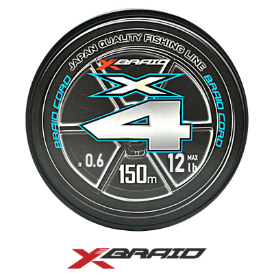 Плетеный шнур X-Braid (YGK) Braid Cord X4 150м (#0,6 (0,128), 12lb (5,4кг))