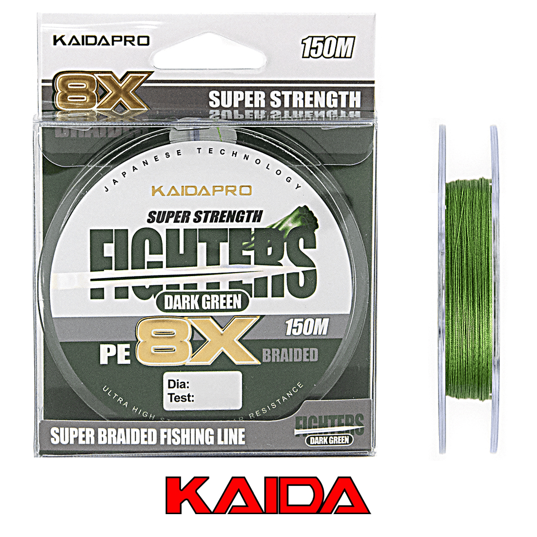 Плетёный шнур Kaida Pro Fighters X8 150м Dark Green 01