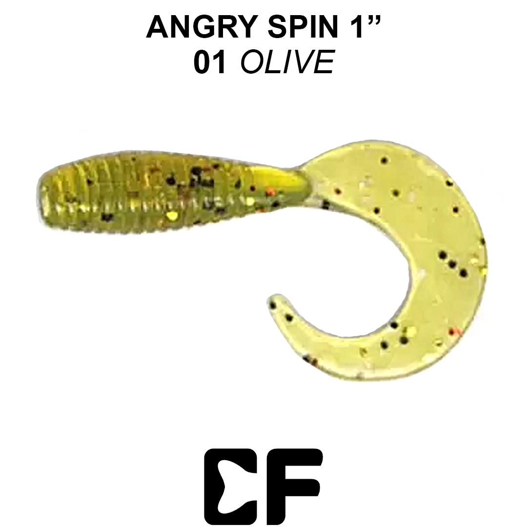 Твистер Crazy Fish Angri Spin 1.0 01 6 0