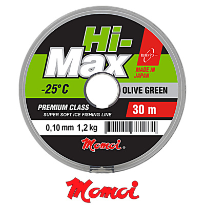 Леска Momoi Hi-Max Olive Green 30м (0,10, 1,2кг)