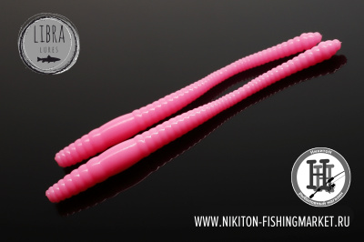 Червь Libra Lures Dying Worm Сыр 70mm (017 bubble gum)