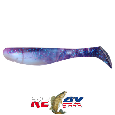Виброхвост Relax Kopyto 4.0"L Laminat (L319 electric blue-blue glitter blue pearl)