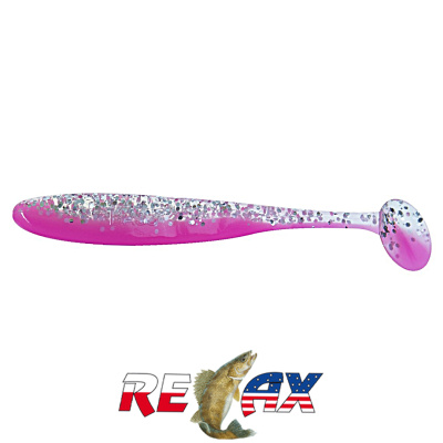 Виброхвост Relax Bass 5.0" Laminat (L310 clear-silver glitter bubblegum)