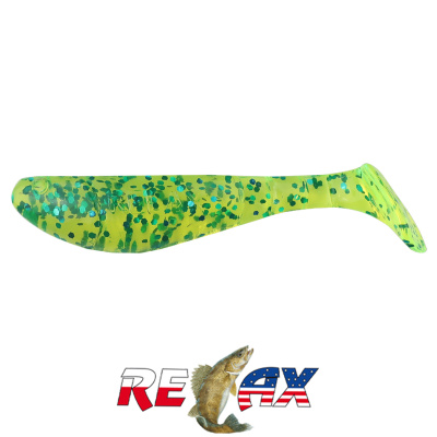 Виброхвост Relax Kopyto 2.5" Standart (S214 chartreuse-blue glitter)