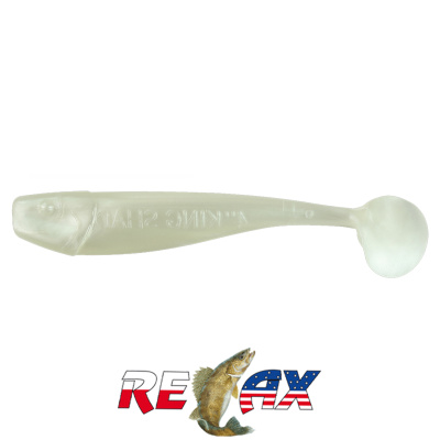 Виброхвост Relax King Shad 4.0" Standart (S007 white pearl)