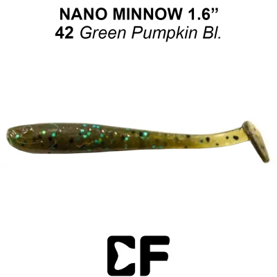 Виброхвост CF Nano Minnow 1.6" (6-40-42-6 green pumpkin bl Кальмар)