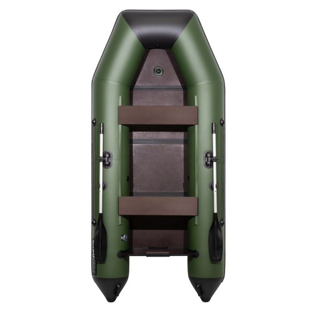 Лодка Аква Моторная 3200 Слань книжка киль зеленый черный 00