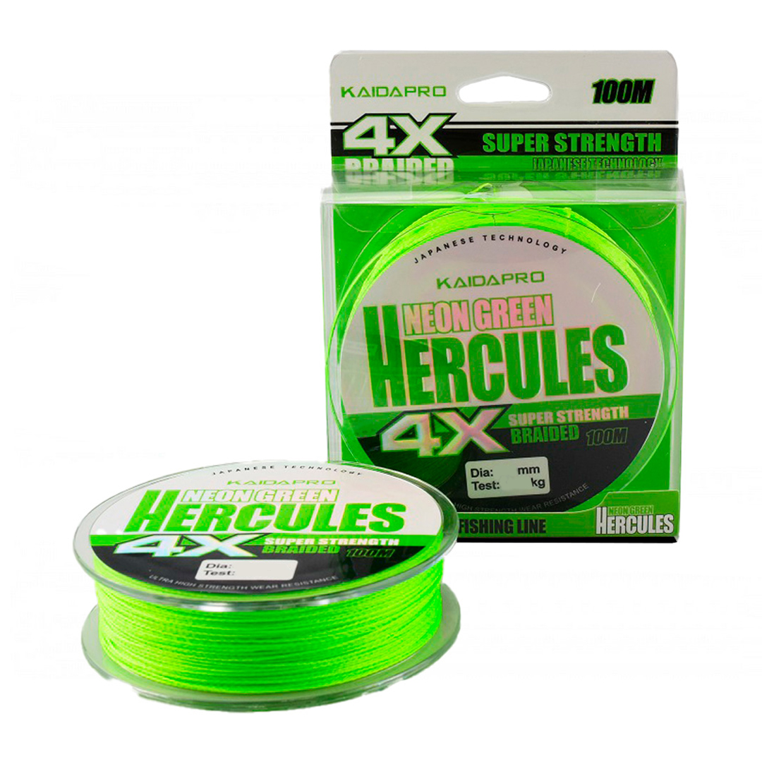 Шнур Kaida Hercules 4X 100м neon green 001