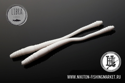 Червь Libra Lures Dying Worm Сыр 70mm (001 white)