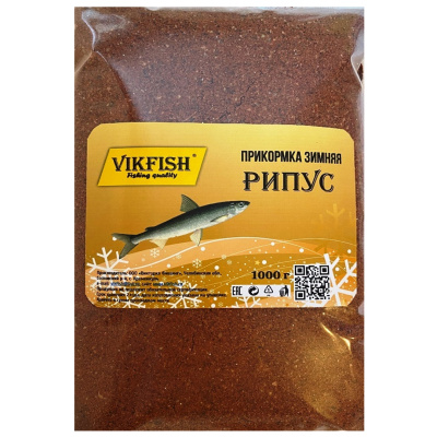 Прикормка Vikfish зимняя Рипус 1000гр. (красный креветка)