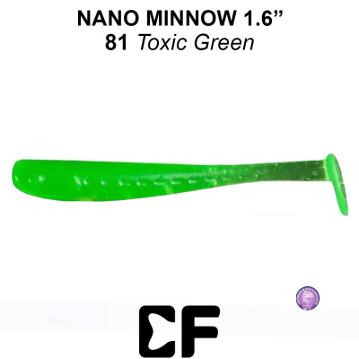 Виброхвост CF Nano Minnow 1.6" (6-40-81-6 UV toxic green Кальмар)