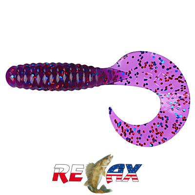 Твистер Relax 5.0" Standart (TS291 electric blue-red, blue glitter)