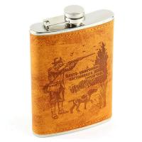Фляжка кожа Охота 01