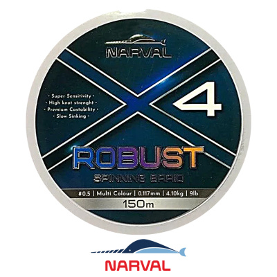 Плетеный шнур Narval Fishing Robust X4 PE 150м multicolour (#0,5 (0,117), 9lb (4,10кг))