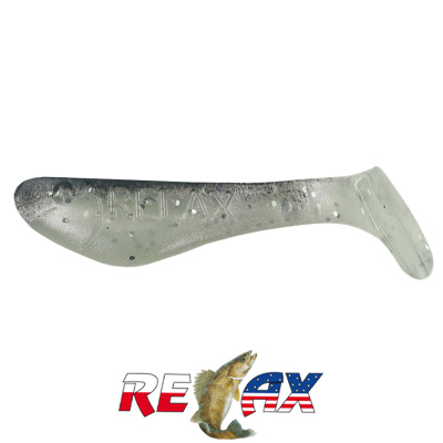Виброхвост Relax Kopyto 1.0" Standart (S032 black pearl white silver glitter)