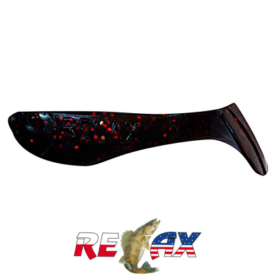 Виброхвост Relax Kopyto 1.0" Standart (S341 black-red glitter)