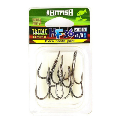 Тройник HitFish HF-36 Needle point (№ 1/0, 5шт.)