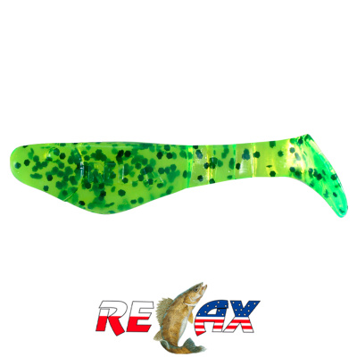 Виброхвост Relax Kopyto 2.0" Standart (S123 chartreuse-black glitter)