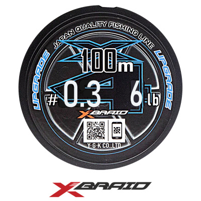 Плетеный шнур X-Braid (YGK) Upgrade X4 100м (#0,3 (0,090), 6lb (2,70кг))