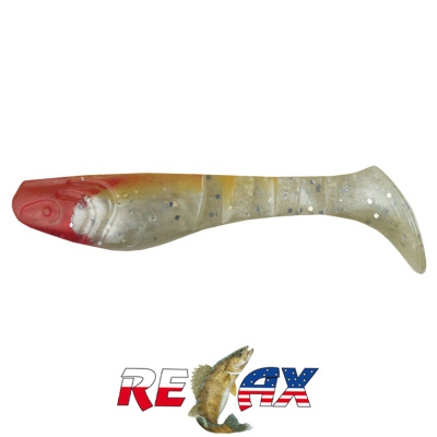 Виброхвост Relax Kopyto 3.0" Standart (S115 orange white pearl-silver glitter)