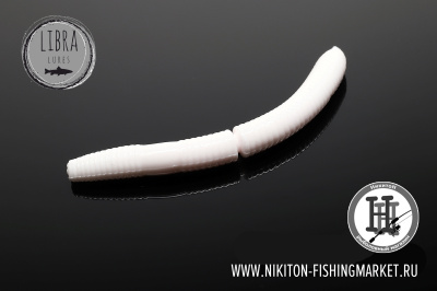 Червь Libra Lures Fatty D'Worm Сыр 65mm (001 white)