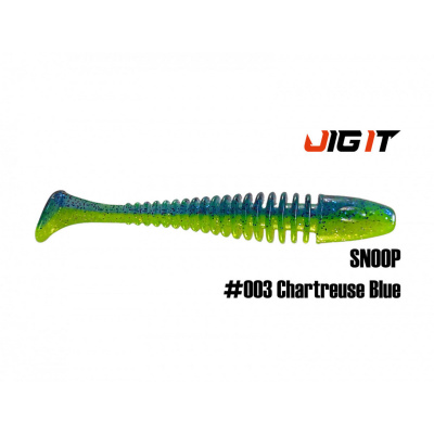 Виброхвост Jig It Snoop 4.0" (003 chartreuse blue)