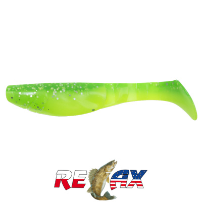 Виброхвост Relax Kopyto 4.0"L Laminat (L030 lime-silver glitter silk)