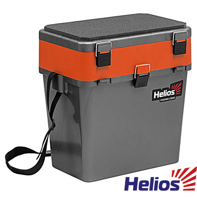 Ящик зимний Helios двухсекционный 19L (2/130кг. 39×26×40см, 19л.серо-оранжевый)