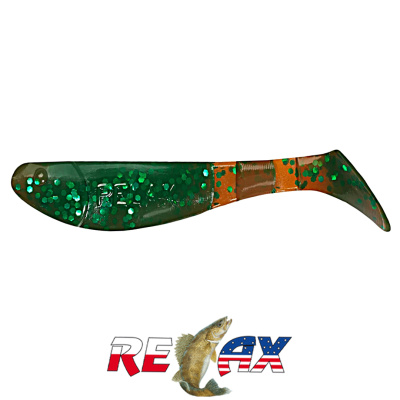 Виброхвост Relax Kopyto 2.5" Standart (S101 motor oil-green glitter)