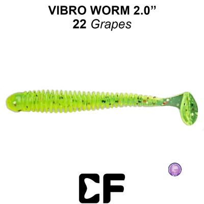 Виброхвост CF Vibro Worm 2.0" (3-50-22-6 UV grapes Кальмар)