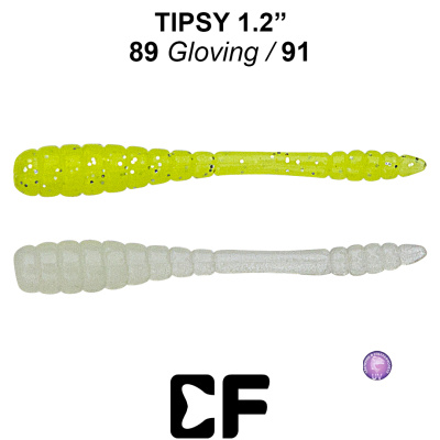 Червь CF Tipsy 1.2" (69-30-89/91-1 UV glowing Анис)