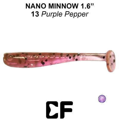 Виброхвост CF Nano Minnow 1.6" (6-40-13-1 UV purple pepper Анис)