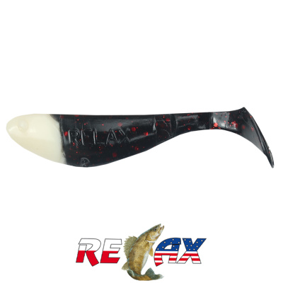 Виброхвост Relax Kopyto 2.5" H (Glowy) (H037 black-red glitter white)