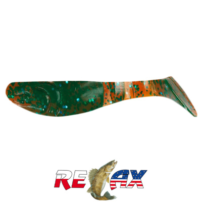 Виброхвост Relax Kopyto 3.0" Standart (S101 motor oil-green glitter)
