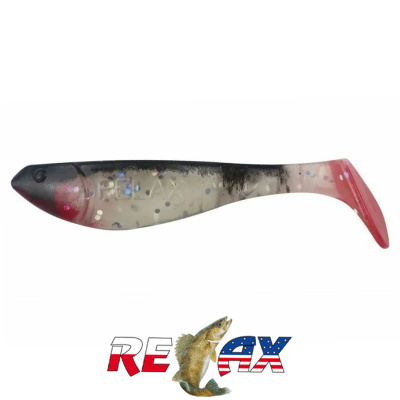 Виброхвост Relax Kopyto 3.0" Standart (S134R black glow-hologram glitter)