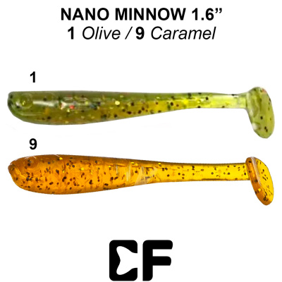 Виброхвост CF Nano Minnow 1.6" (6-40-1/9-1 olive/caramel Анис)