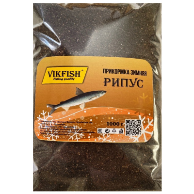 Прикормка Vikfish зимняя Рипус 1000гр. (черный краб)