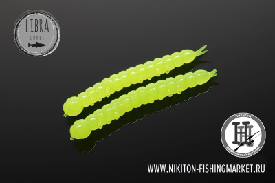 Червь Libra Lures Slight Worm Сыр 38mm (006 hot yellow)