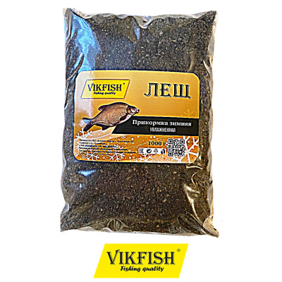 Прикормка Vikfish зимняя увлажненная 1000гр. (лещ черный анис)