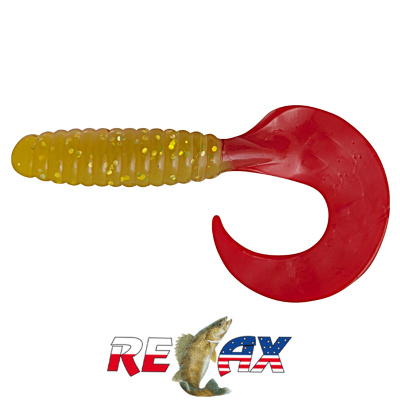 Твистер Relax 5.0" Standart (TS058 red chartreuse-hologram glitter)