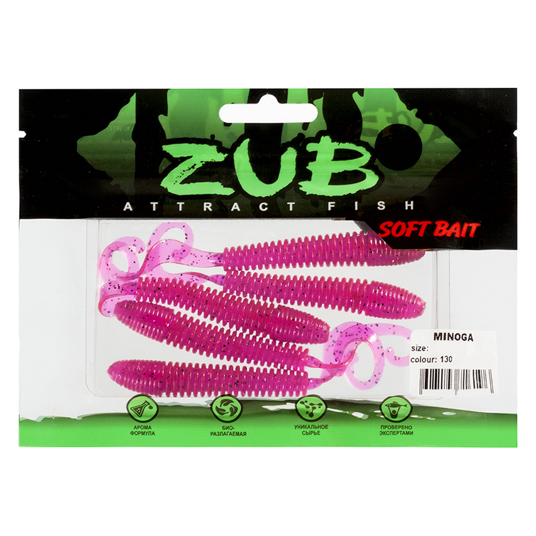 Твистер ZUB Minogа 3.0-4.0 130 01