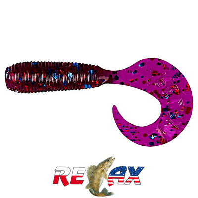 Твистер Relax 2.0" Standart (TS291 electric blue-red, blue glitter)